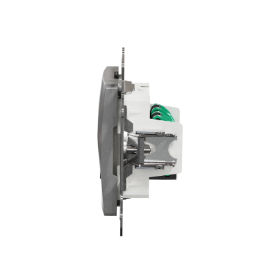 Sedna Design & Elements Gniazdo komputerowe podwójne RJ45 kat. 5e UTP srebrne aluminium SDD113452 SCHNEIDER (SDD113452)